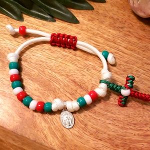 NEW! Rosary Bracelet HANDMADE Italian Flag Colors